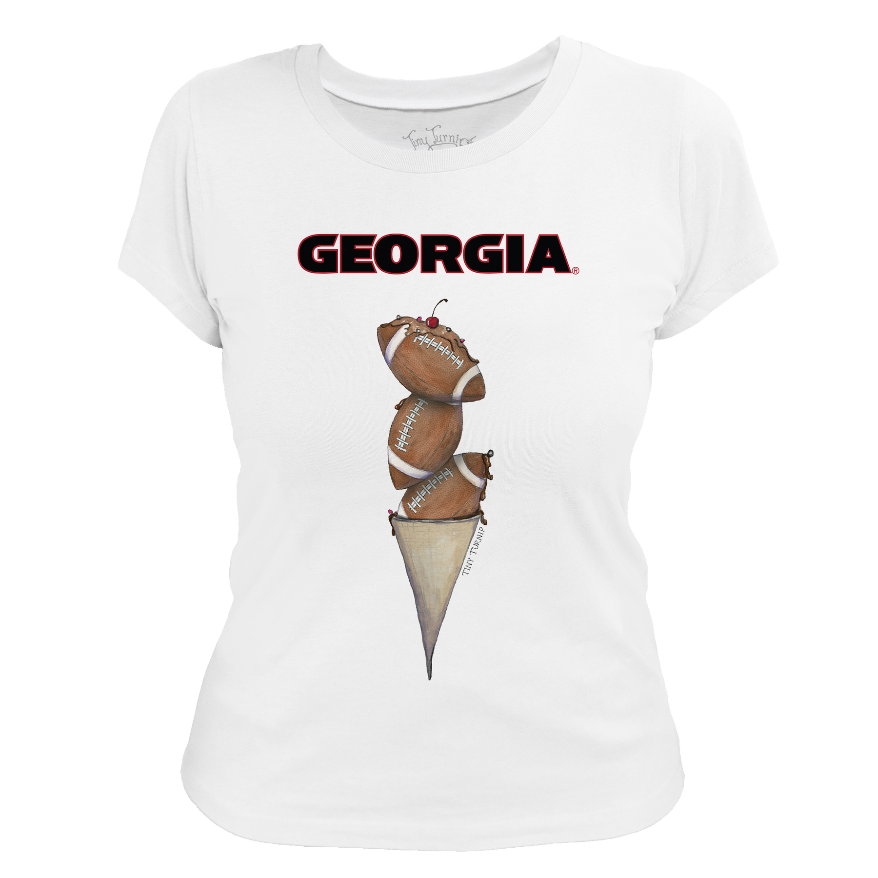 Georgia Bulldogs Football Triple Scoop Women's Tee Shirt