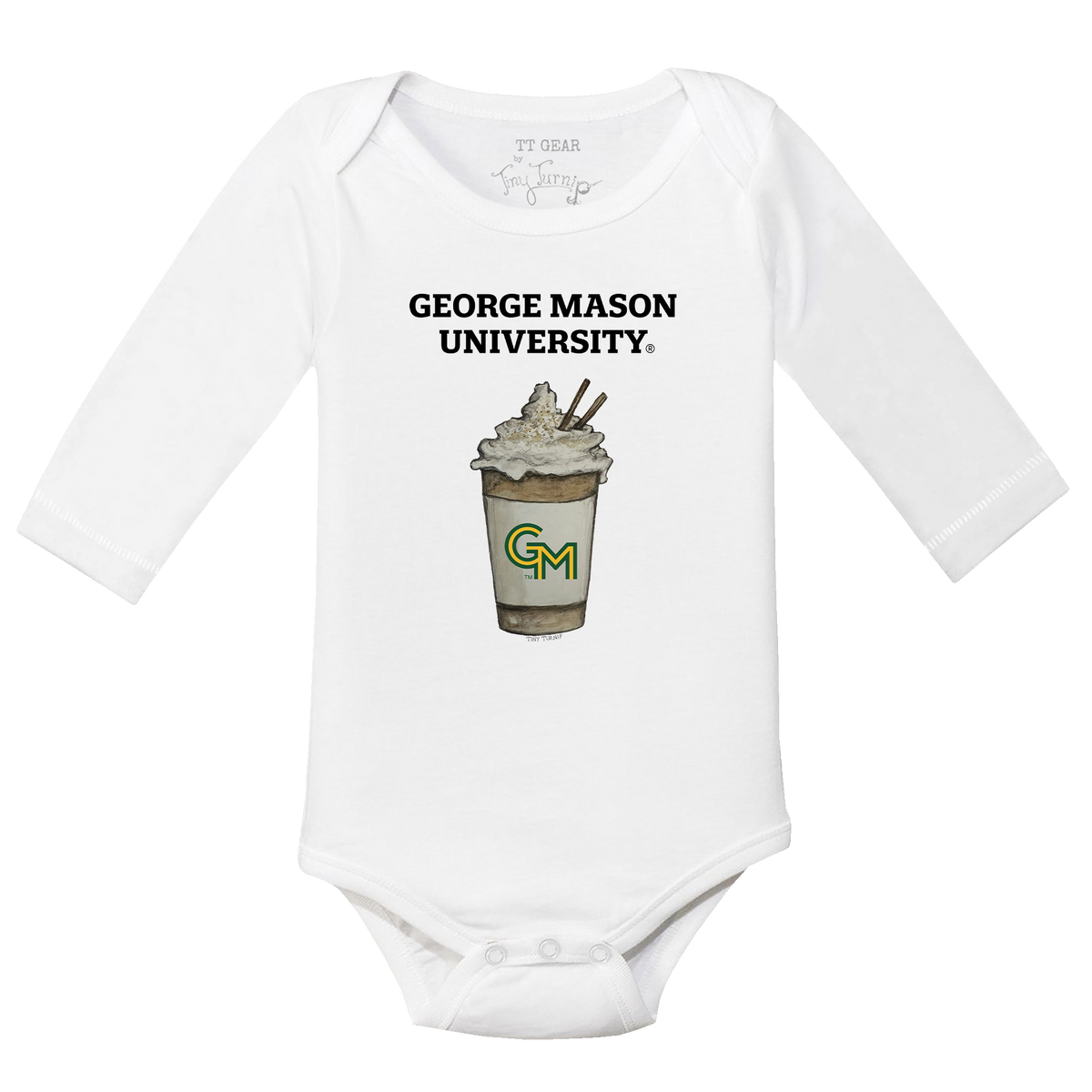 George Mason Patriots Latte Long-Sleeve Snapper