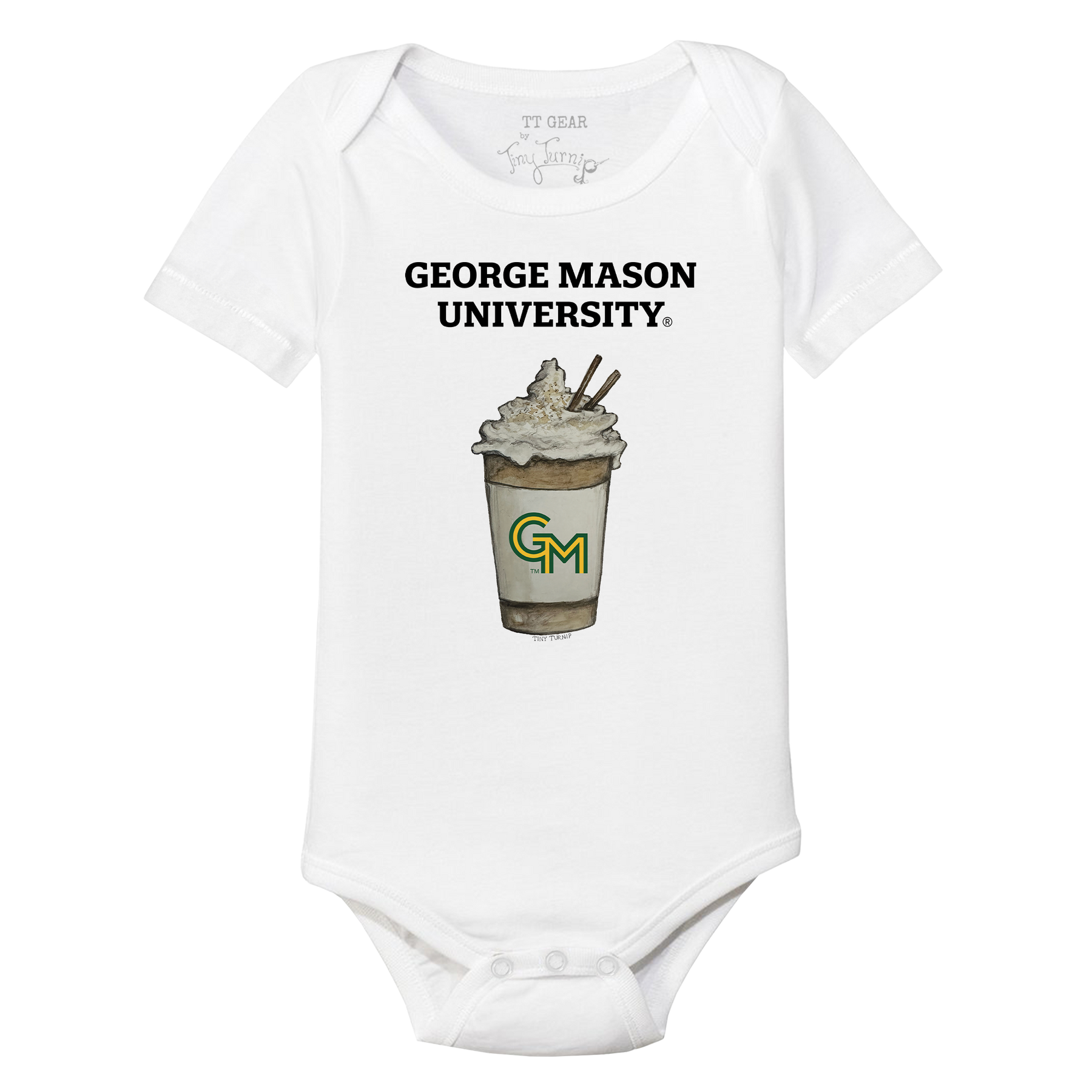 George Mason Patriots Latte Short Sleeve Snapper