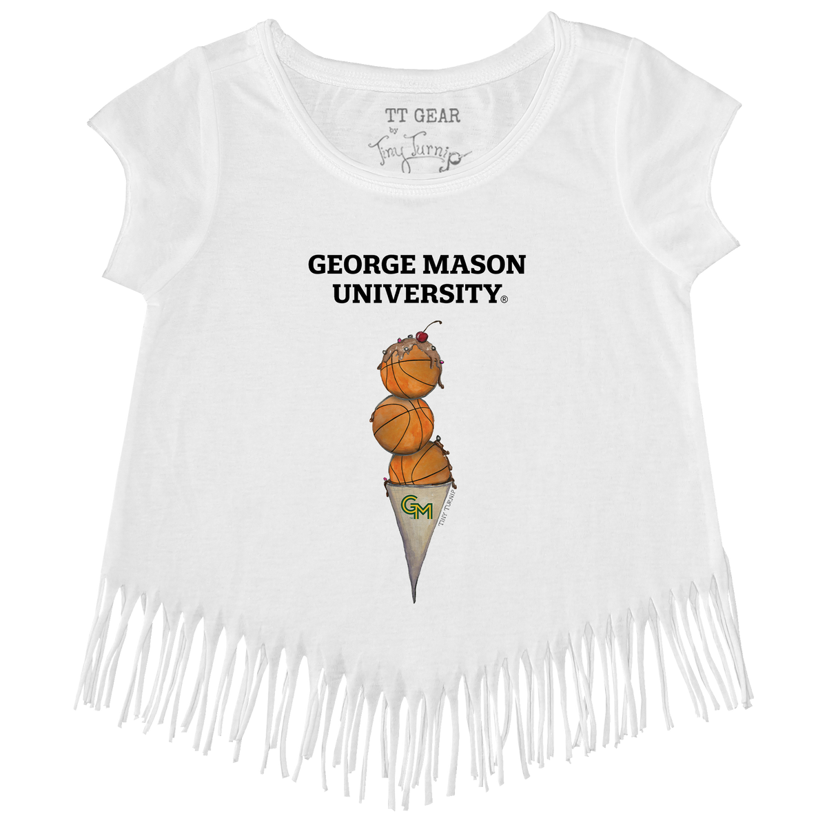 George Mason Patriots Basketball Triple Scoop Fringe Tee