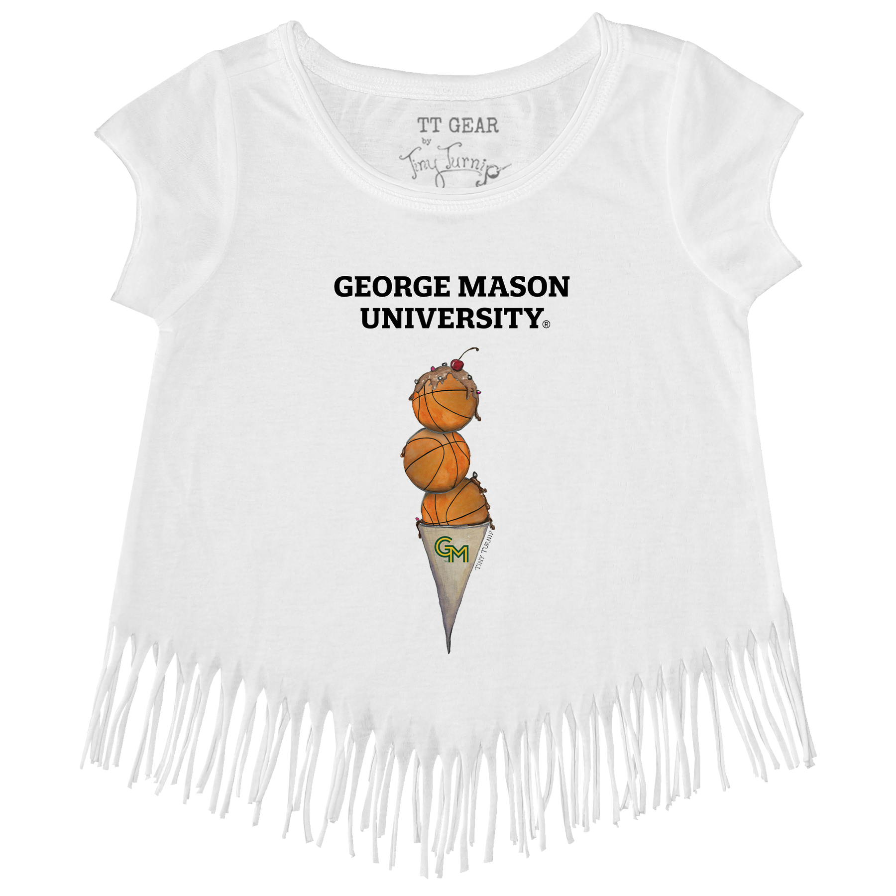 George Mason Patriots Basketball Triple Scoop Fringe Tee