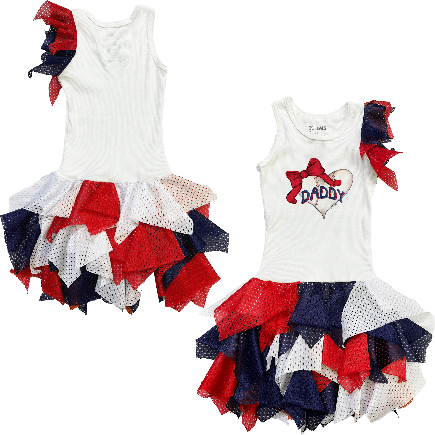 VIP Daddy Heart Bow - Falling Mesh Dress - Tiny Turnip