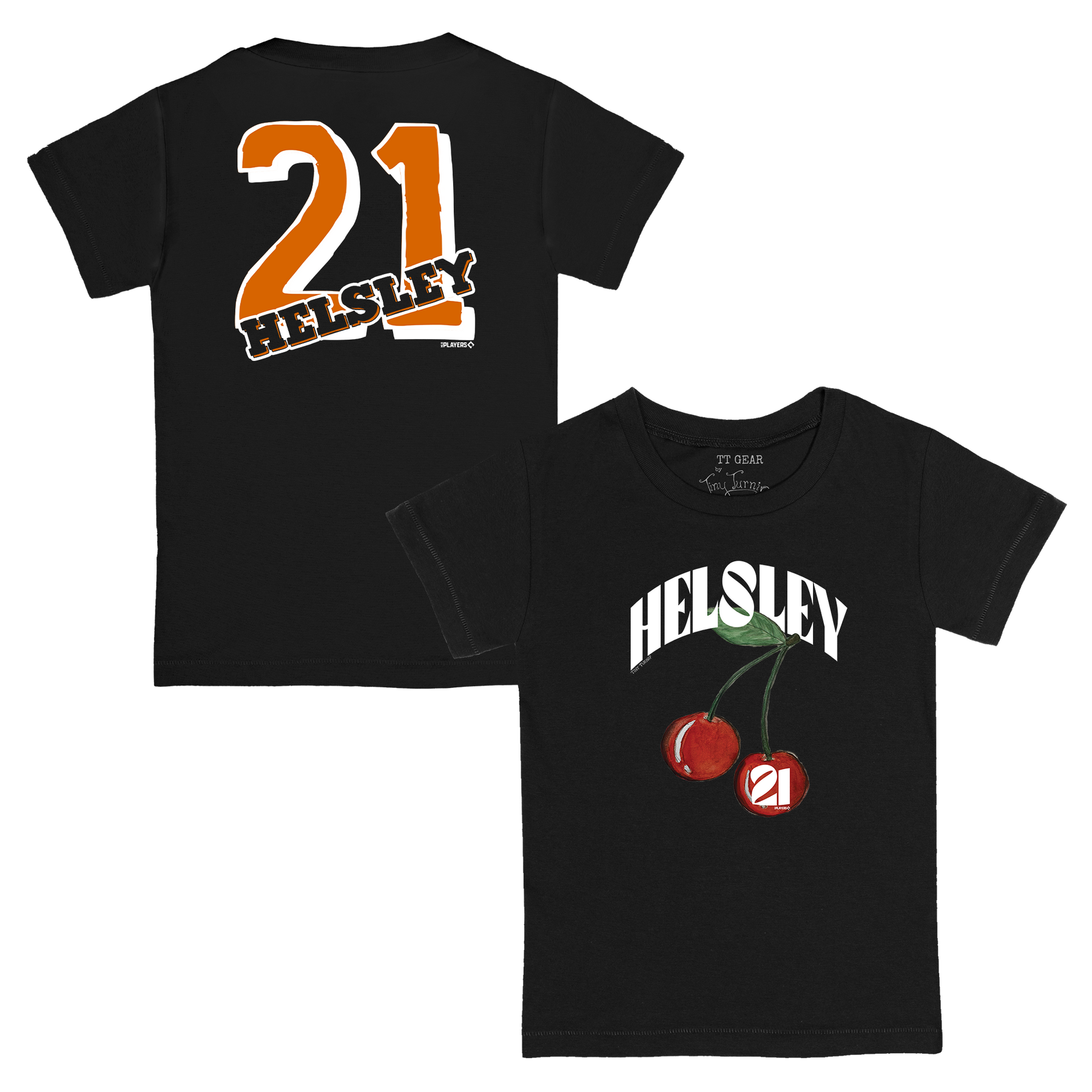 Cherries w/ Name, Number - Kid's Tee Shirt - Tiny Turnip
