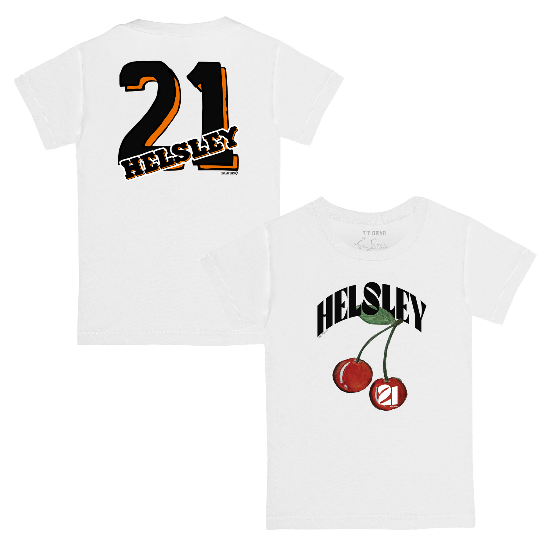 Cherries w/ Name, Number - Kid's Tee Shirt - Tiny Turnip