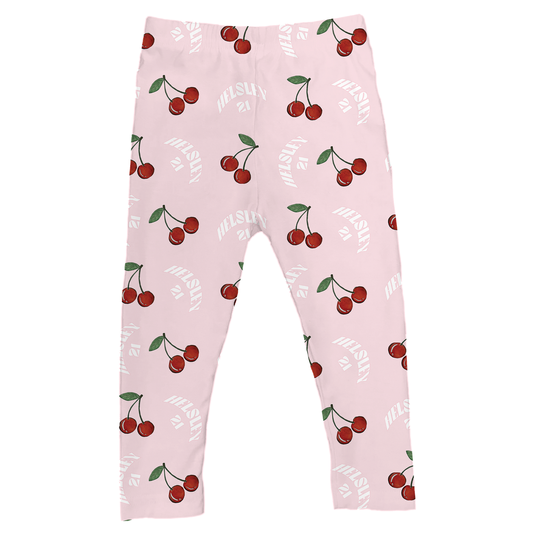 Cherries w/ Name, Number - Leggings - Tiny Turnip