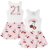 Cherries w/ Name, Number - Tank Swing Dress - Tiny Turnip