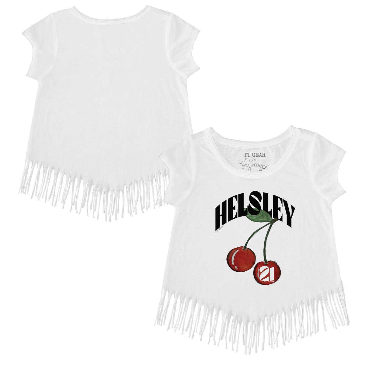 VIP MLB MLB Cherries w/ Name, Number - Fringe Tee - Tiny Turnip