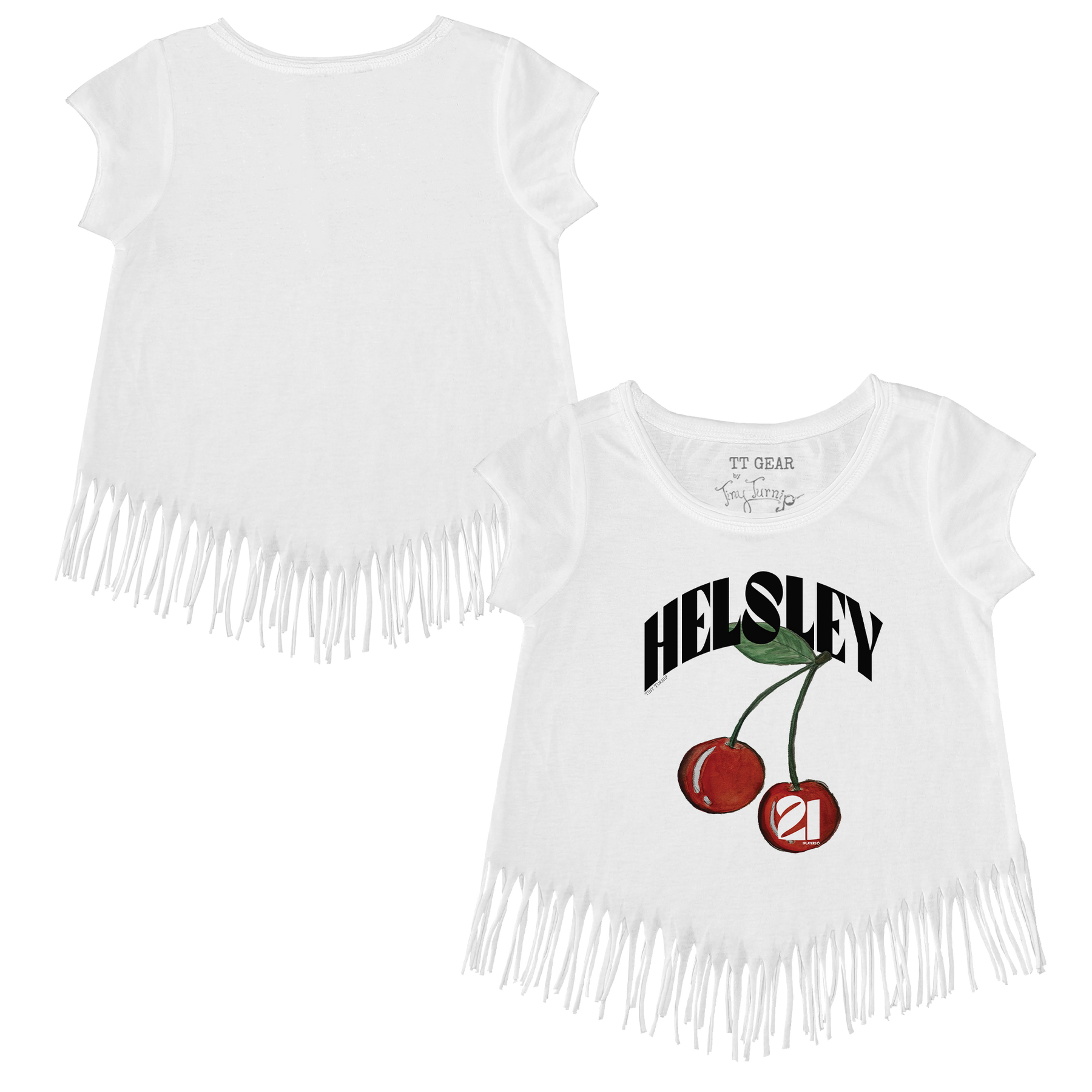 VIP MLB MLB Cherries w/ Name, Number - Fringe Tee - Tiny Turnip