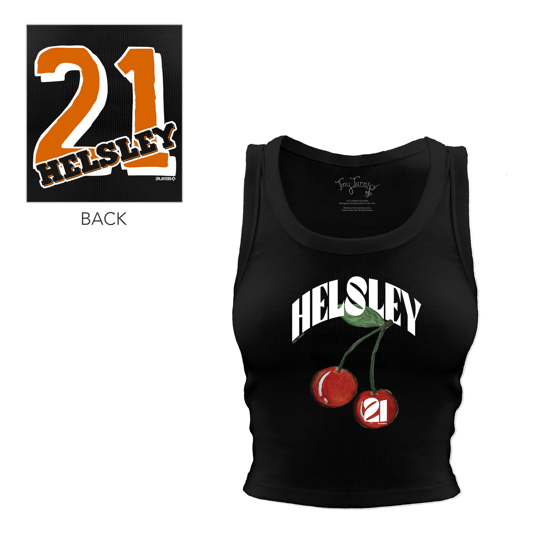 Cherries w/ Name, Number - Crop Tank - Tiny Turnip