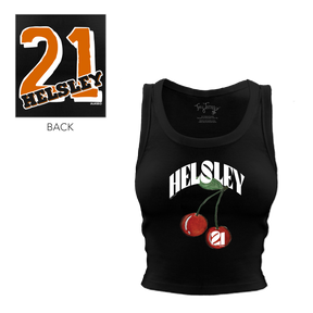 Cherries w/ Name, Number - Crop Tank - Tiny Turnip