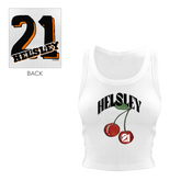 Cherries w/ Name, Number - Crop Tank - Tiny Turnip