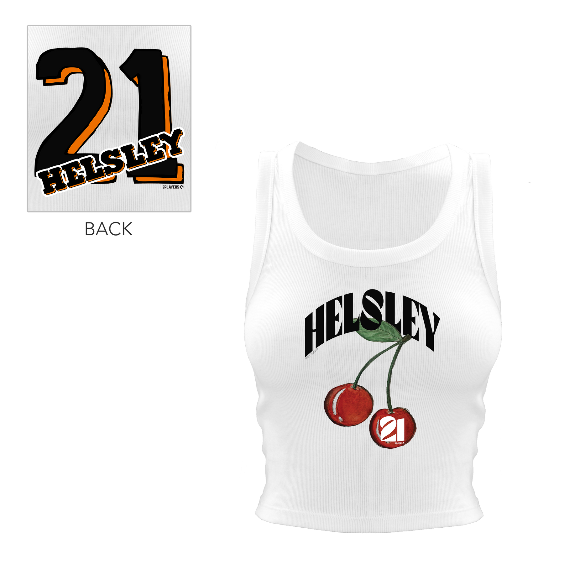 Cherries w/ Name, Number - Crop Tank - Tiny Turnip