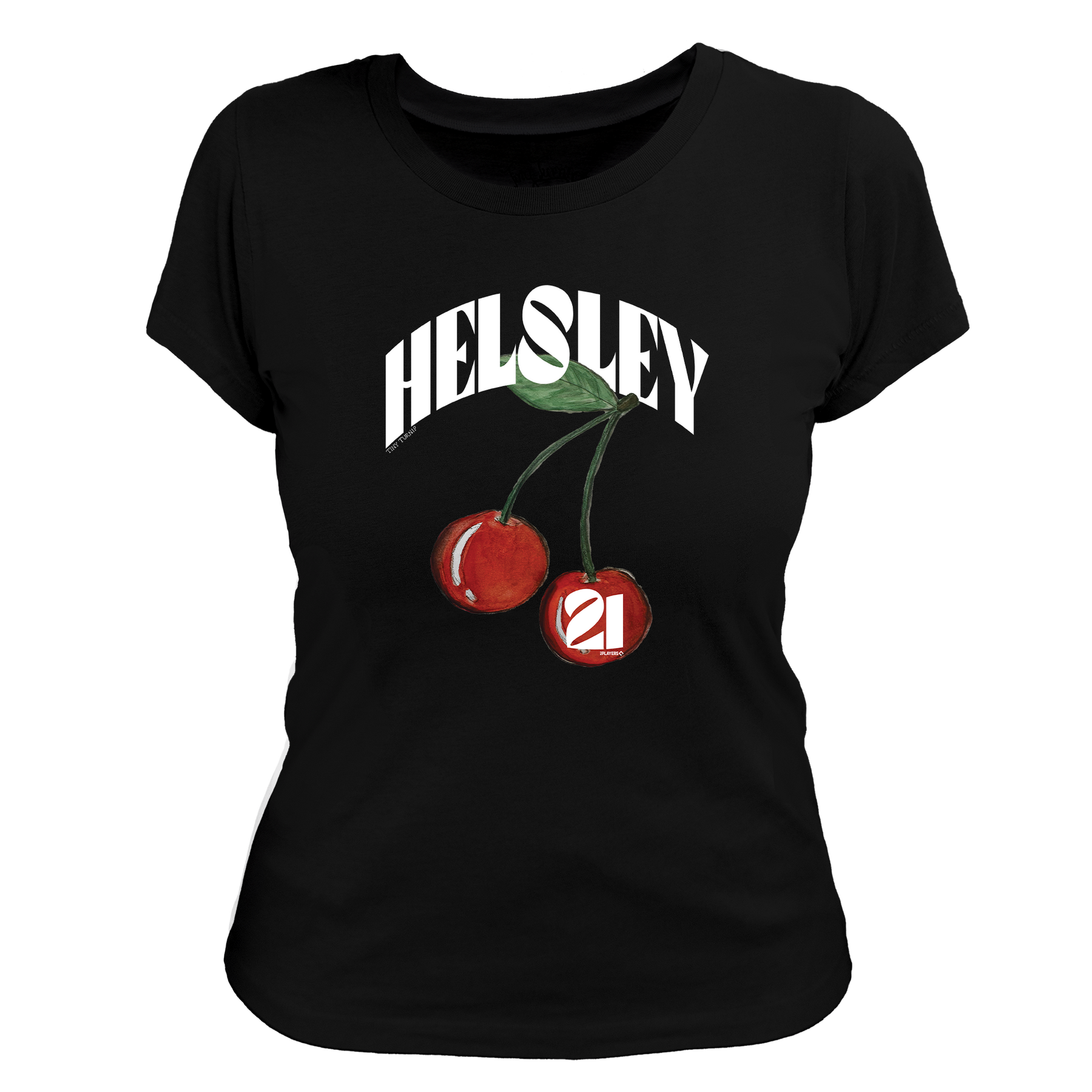 VIP MLB Cherries w/ Name, Number - Women's Tee Shirt - Tiny Turnip