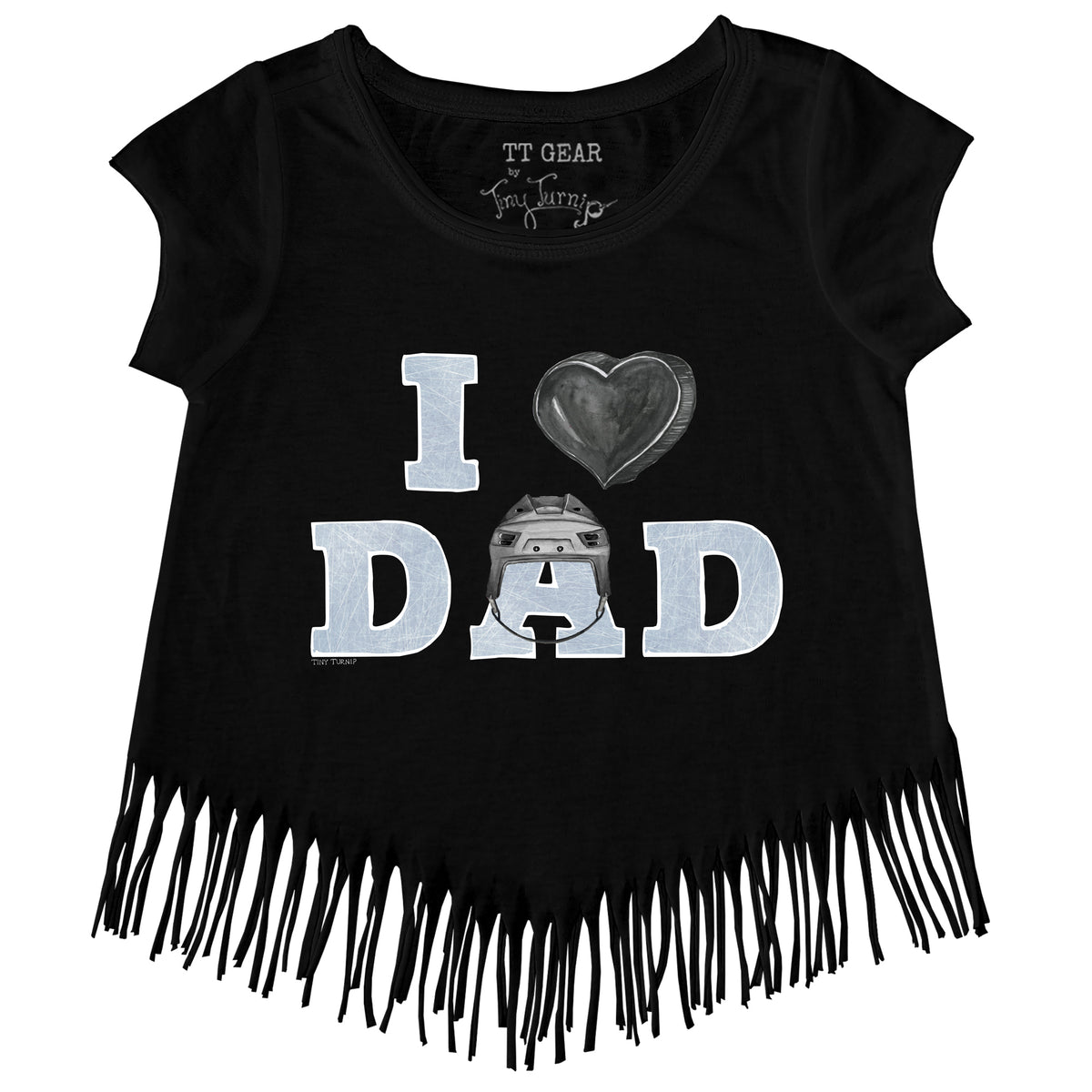 I Love Dad Hockey Fringe Tee