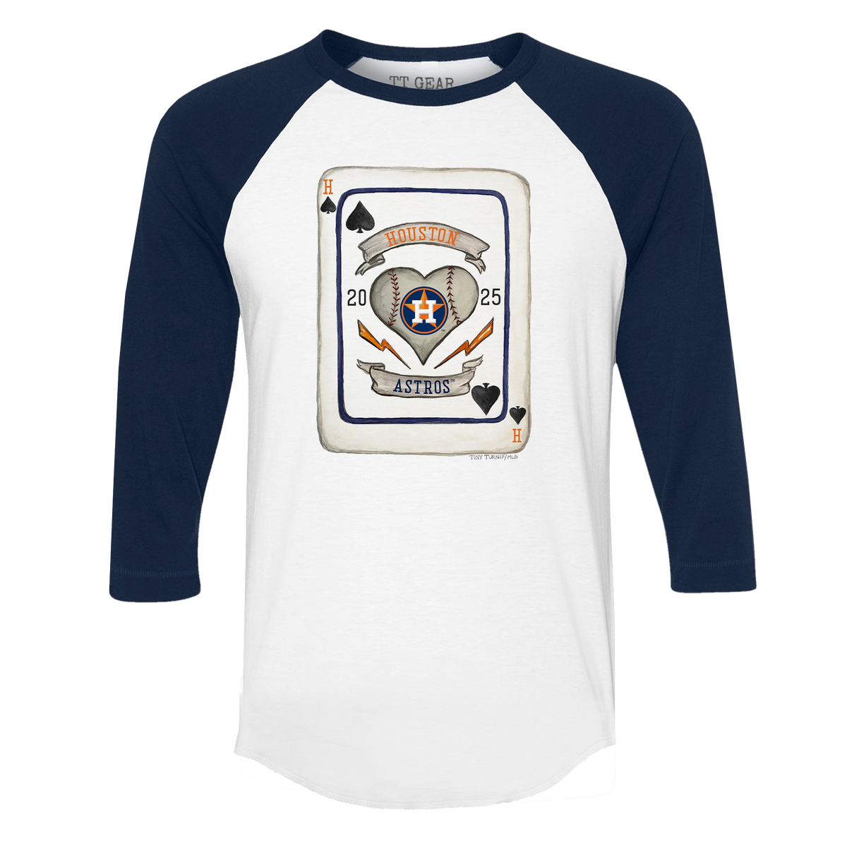 Houston Astros Card 3/4 Navy Blue Sleeve Raglan
