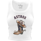 Houston Astros Cowboy Boot Crop Tank - Tiny Turnip