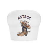 Houston Astros Cowboy Boot Crop Tube Top