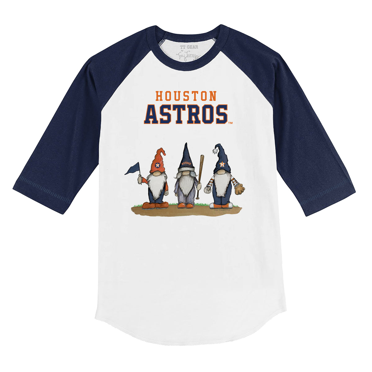 Houston Astros Gnomes 3/4 Navy Blue Sleeve Raglan