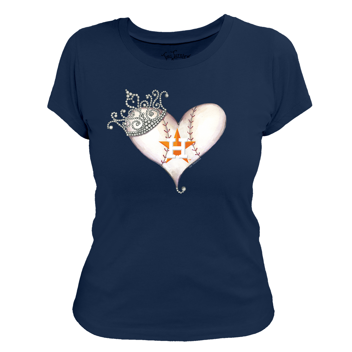 Houston Astros Tiara Heart Tee Shirt