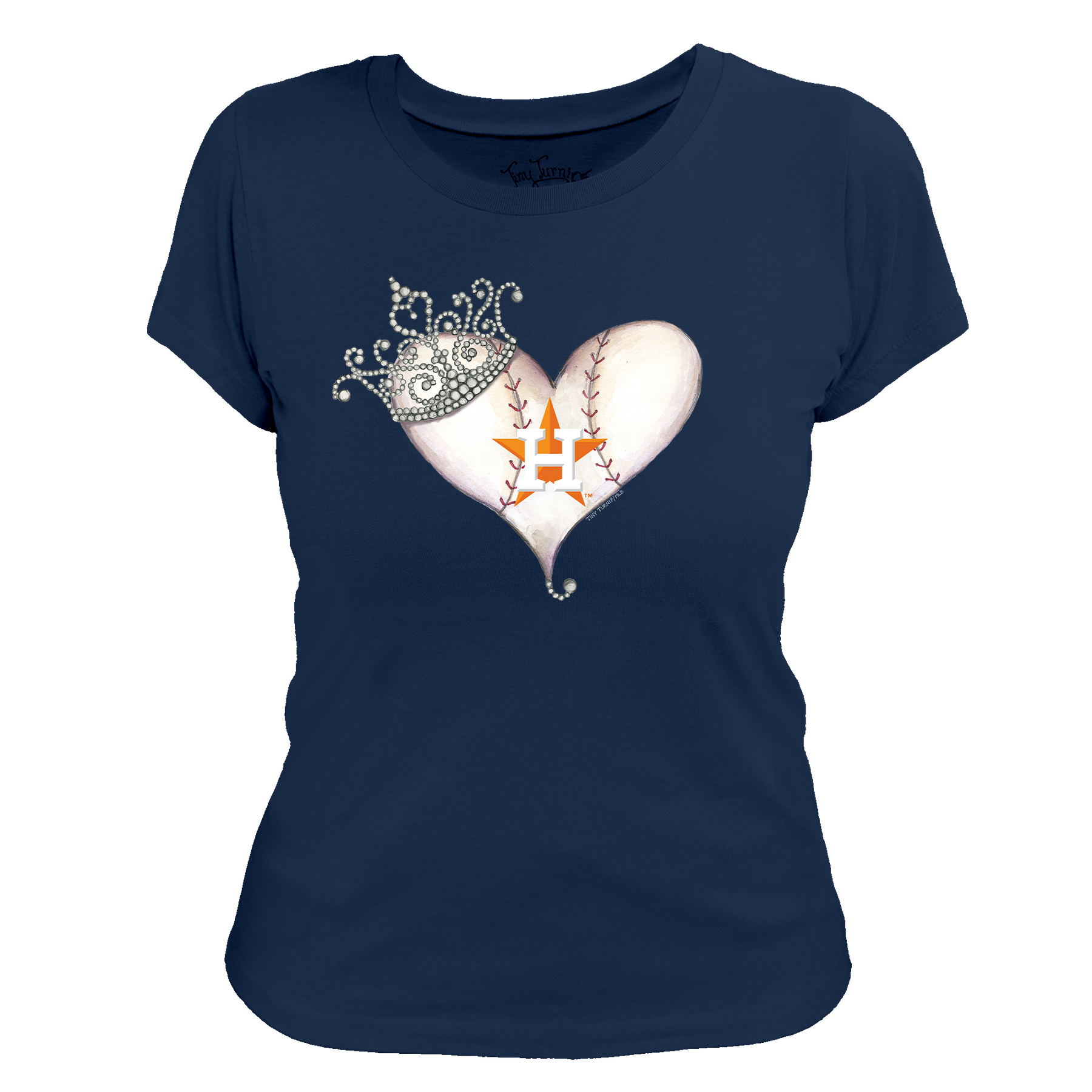 Houston Astros Tiara Heart Tee Shirt