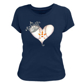 Houston Astros Tiara Heart Tee Shirt