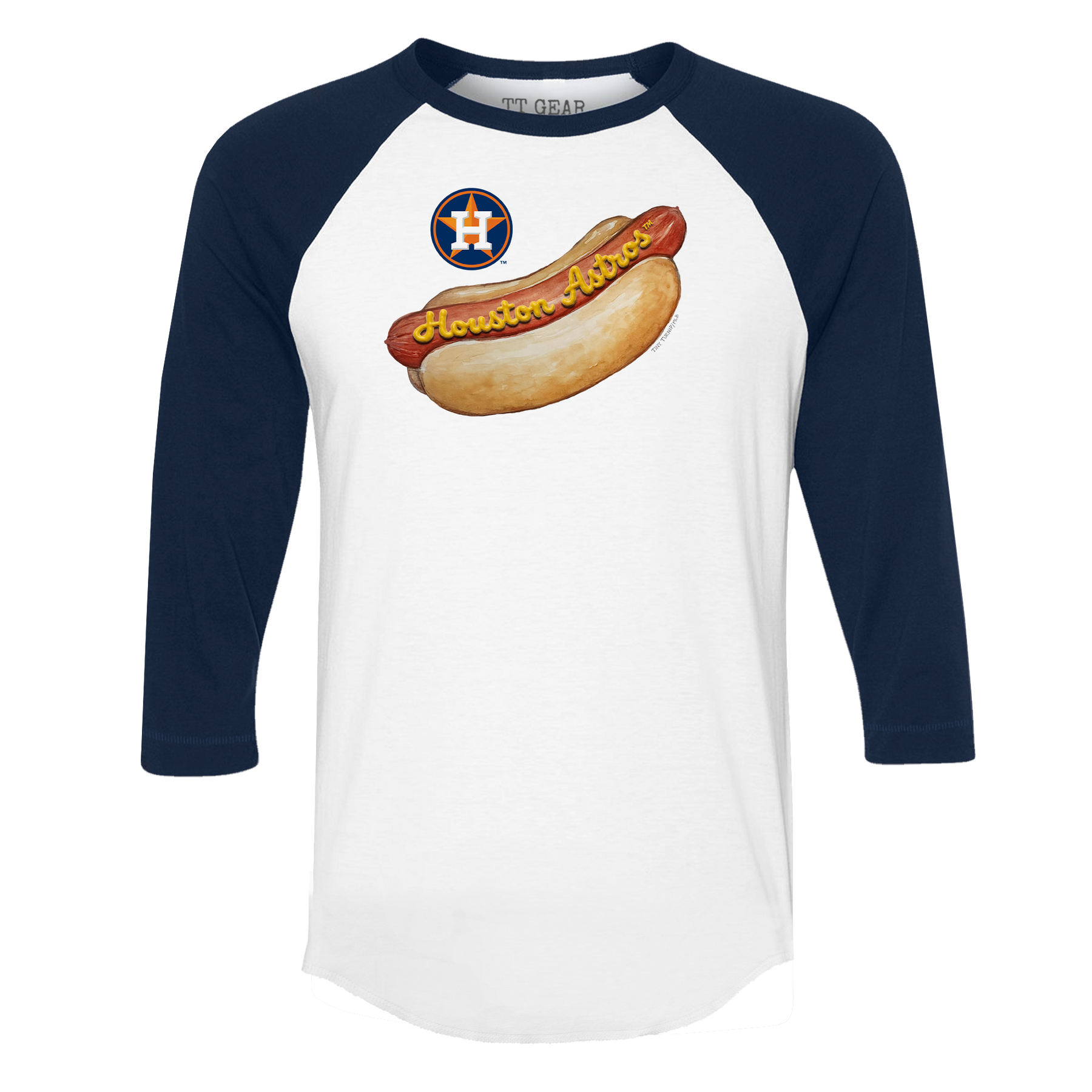Houston Astros Hot Dog 3/4 Navy Blue Sleeve Raglan