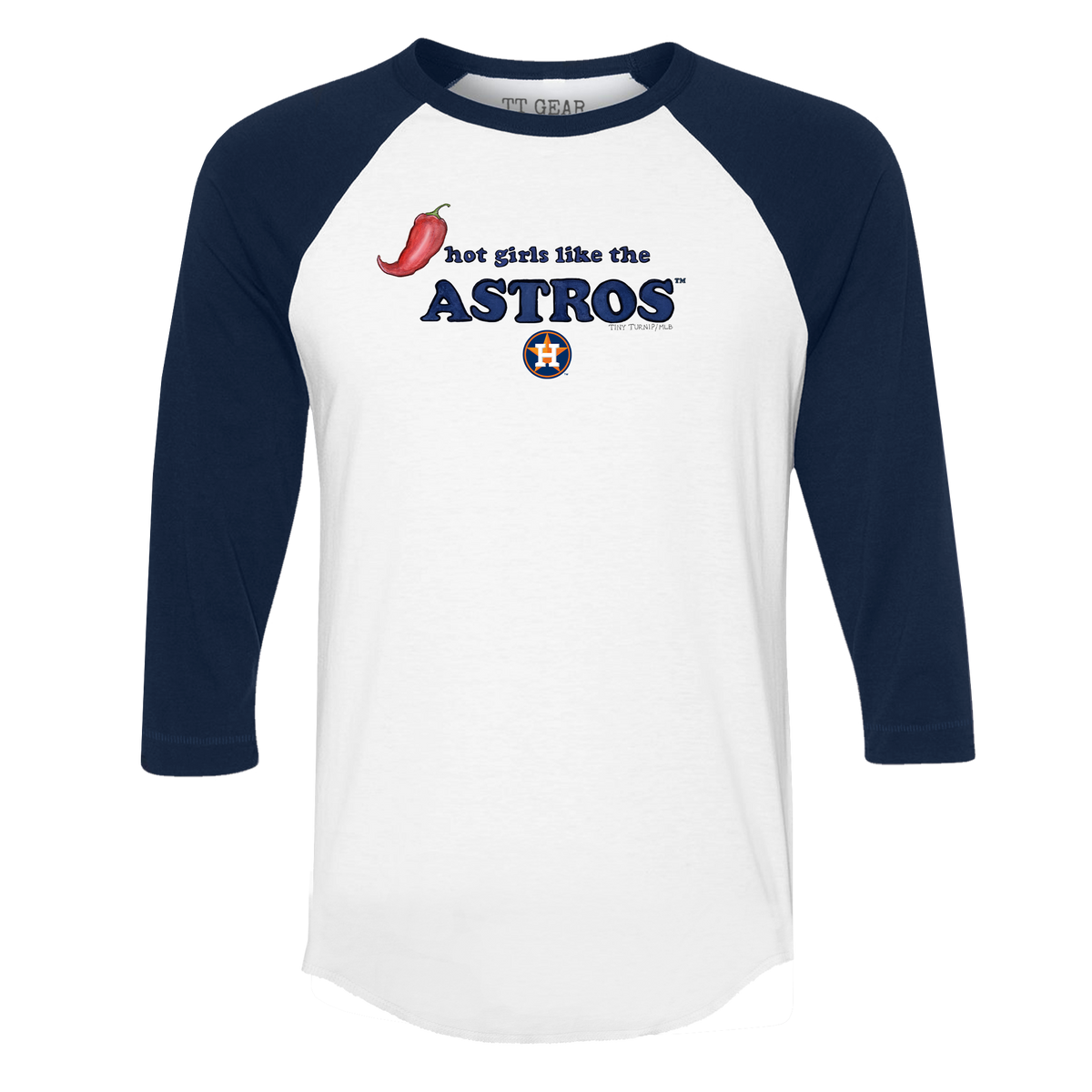 Houston Astros Hot Girls 3/4 Navy Blue Sleeve Raglan