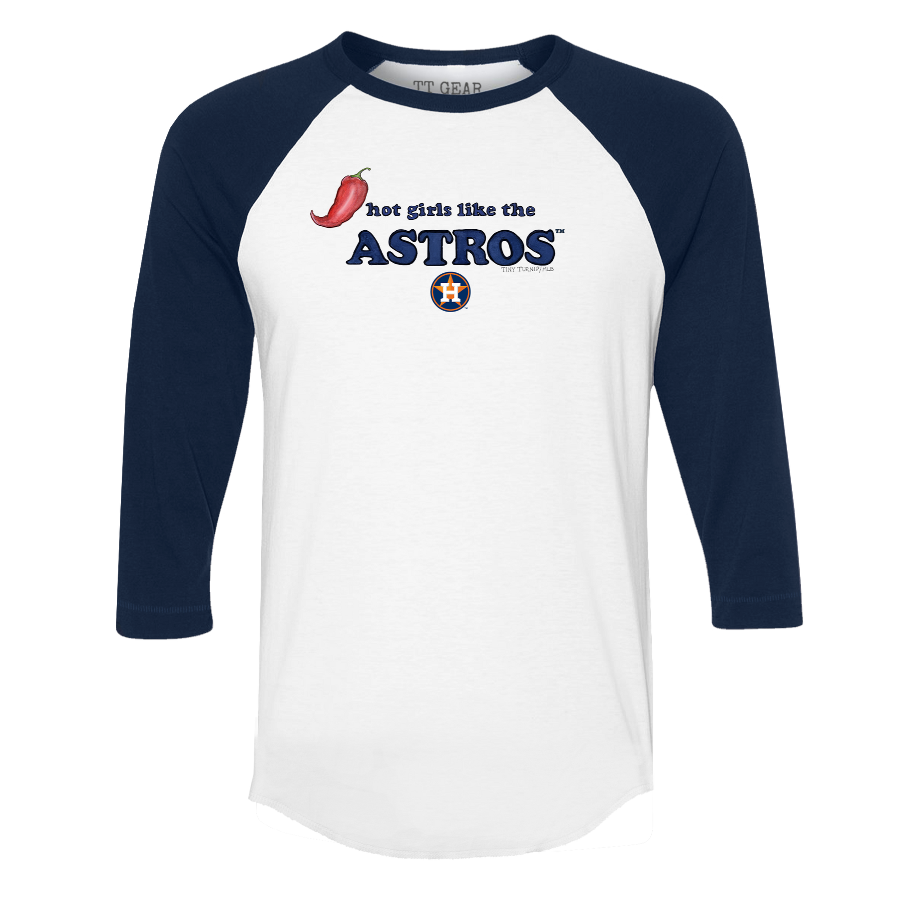 Houston Astros Hot Girls 3/4 Navy Blue Sleeve Raglan