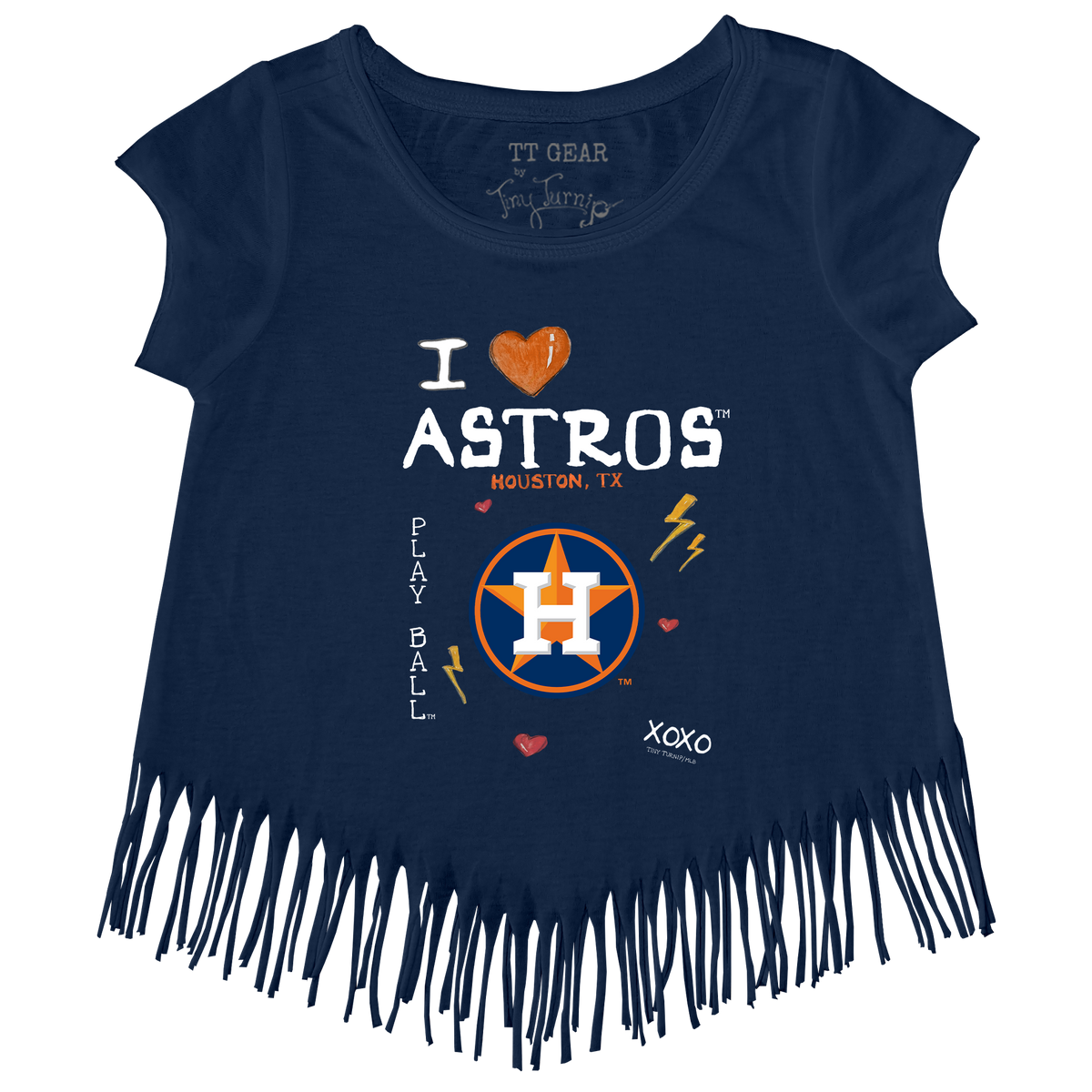 I Heart Astros Fringe Tee - Tiny Turnip