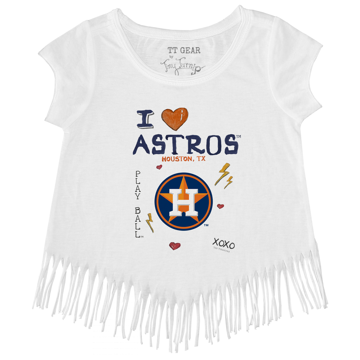 I Heart Astros Fringe Tee - Tiny Turnip