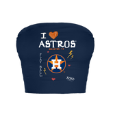 Houston Astros I Heart Astros Crop Tube Top