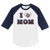Houston Astros I Love Mom 3/4 Navy Blue Sleeve Raglan