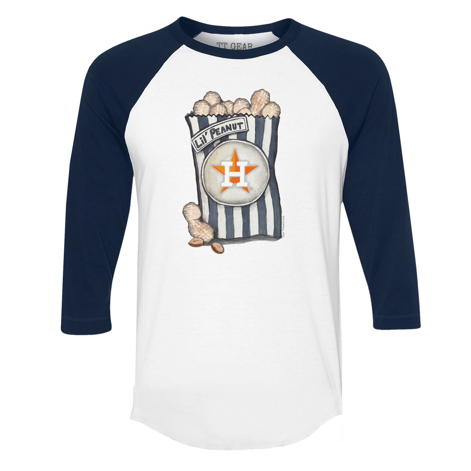 Houston Astros Lil' Peanut 3/4 Navy Blue Sleeve Raglan