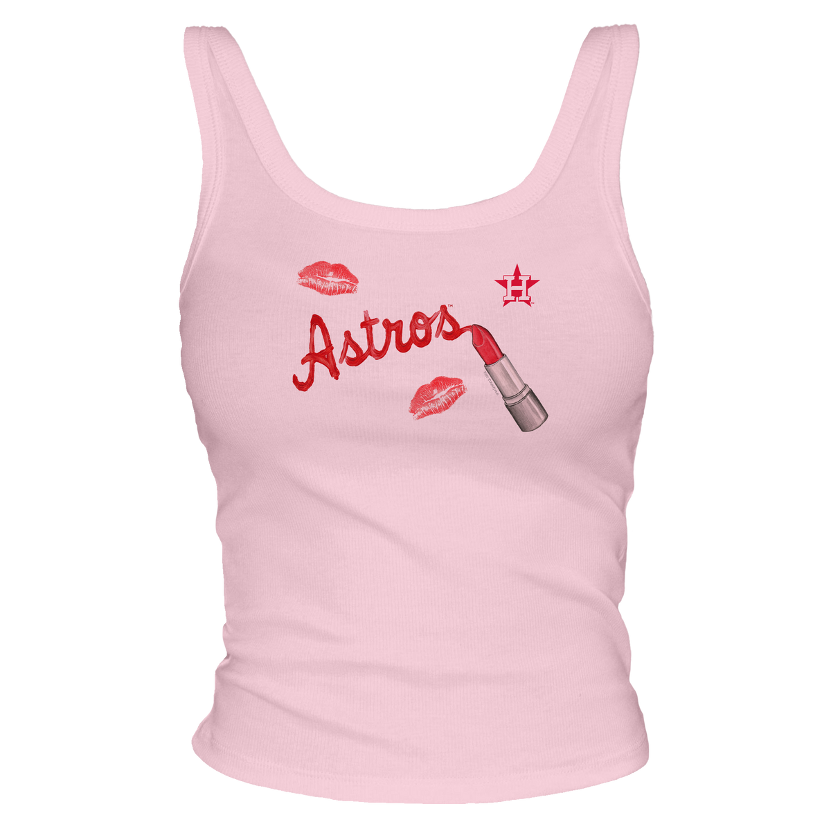 Houston Astros Lipstick OG Ribbed Tank - Tiny Turnip