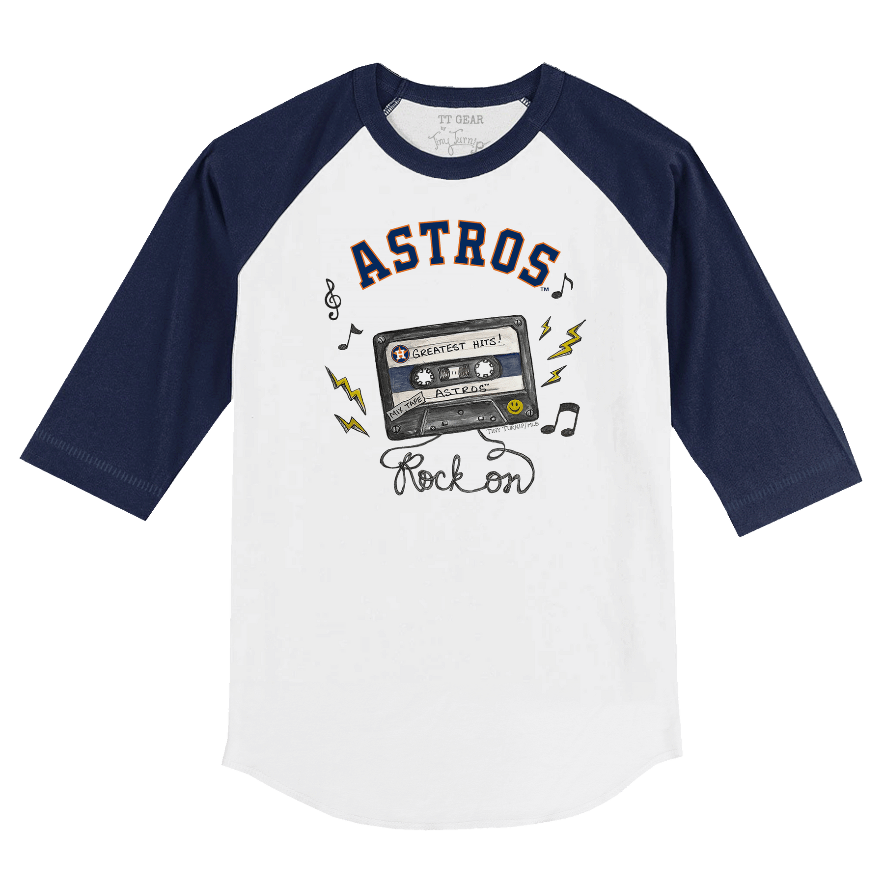 Houston Astros Mixtape 3/4 Navy Blue Sleeve Raglan