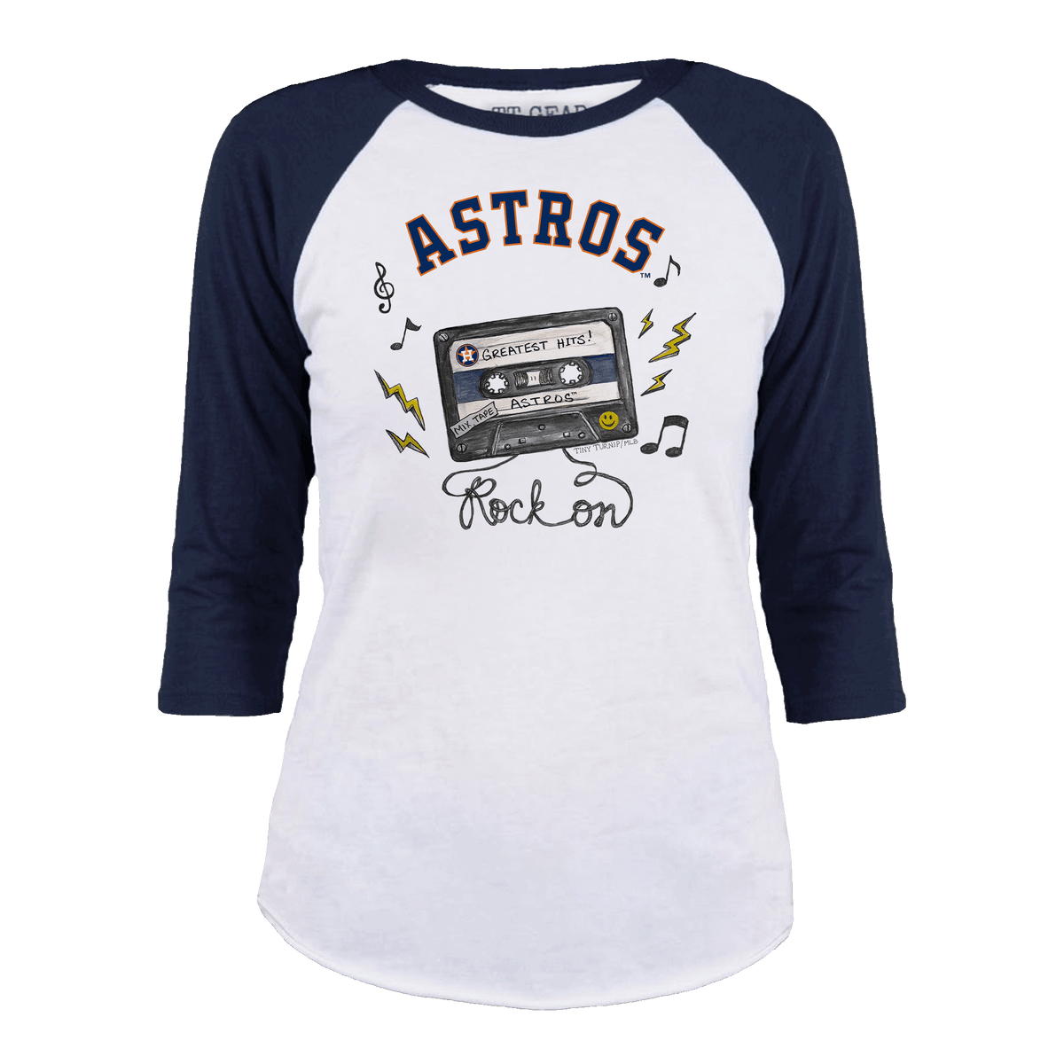 Houston Astros Mixtape 3/4 Navy Blue Sleeve Raglan