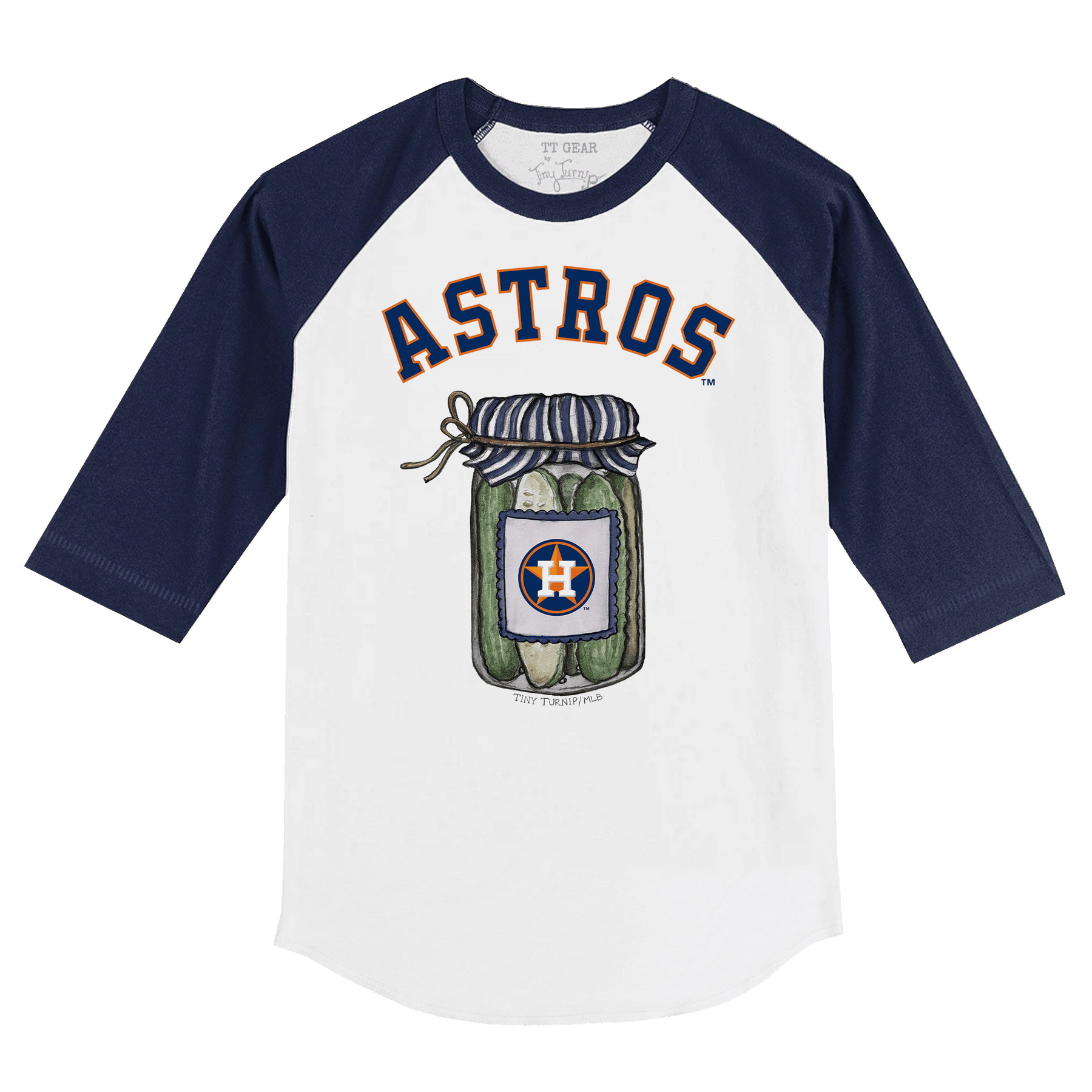 Houston Astros Pickle Jar 3/4 Navy Blue Sleeve Raglan