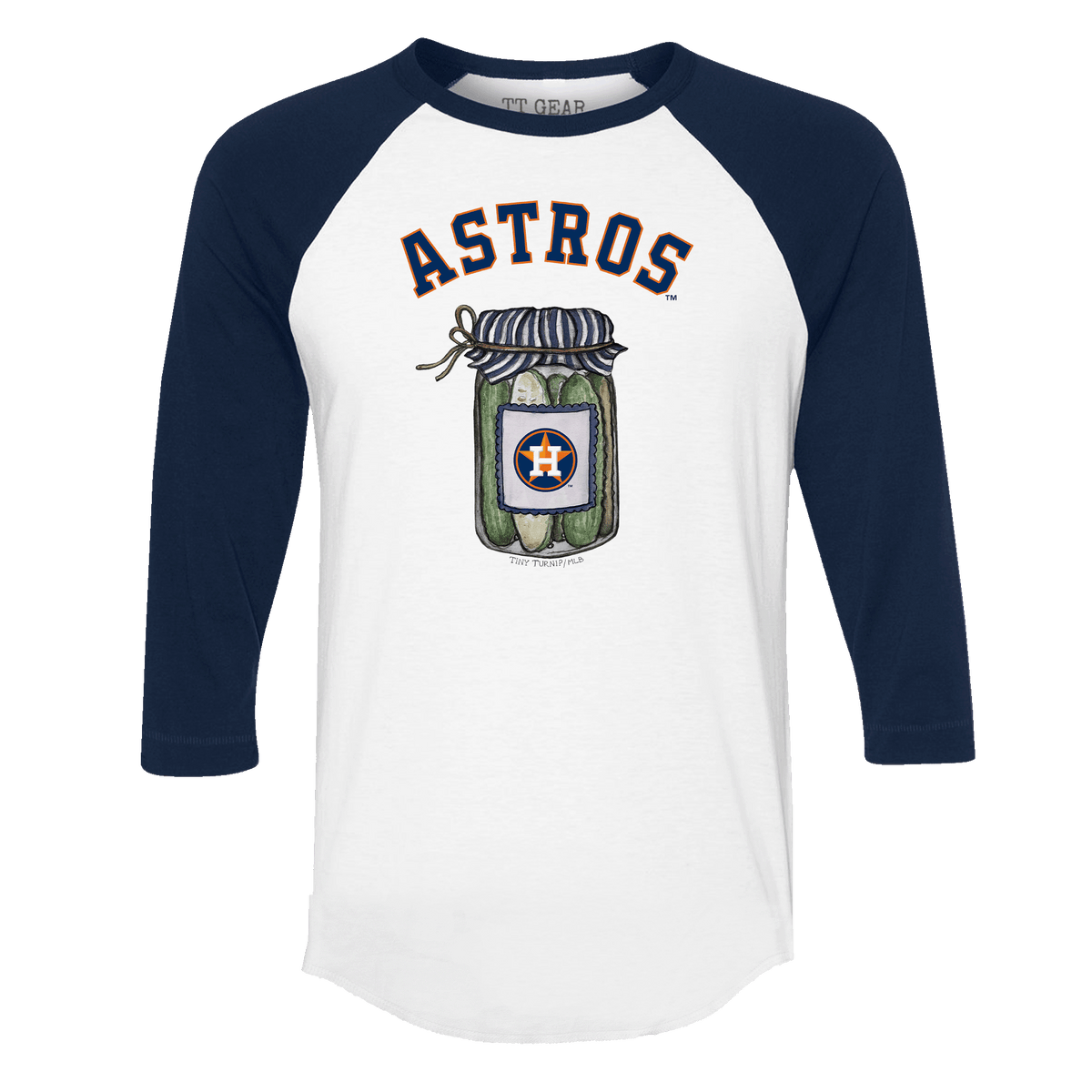 Houston Astros Pickle Jar 3/4 Navy Blue Sleeve Raglan