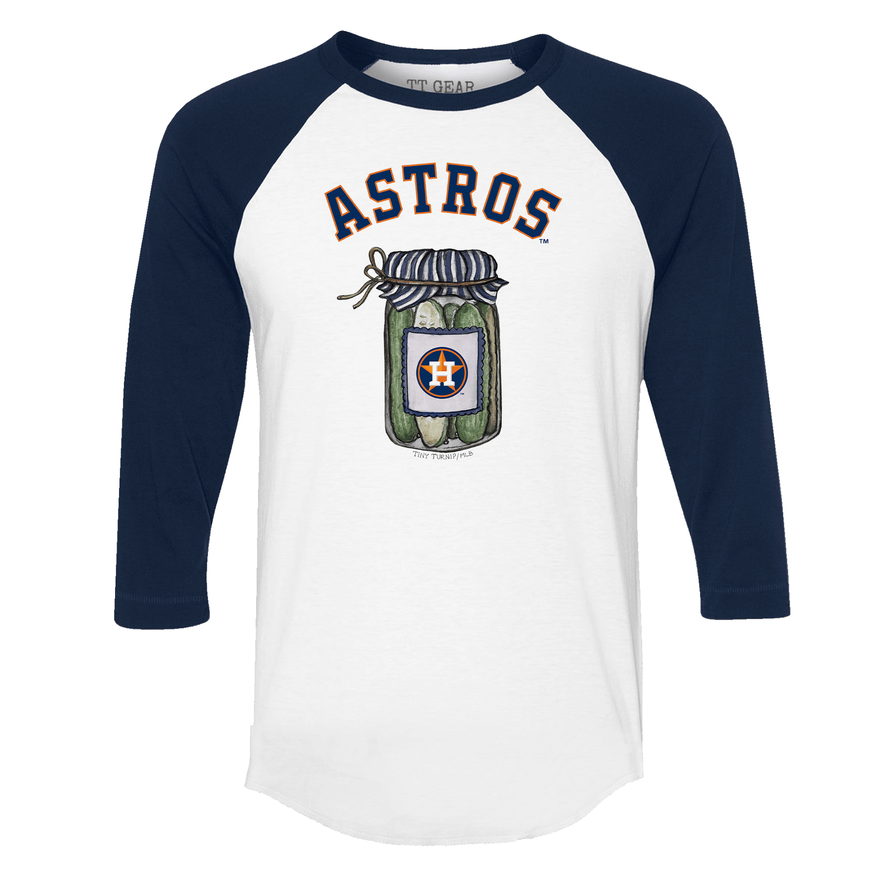 Houston Astros Pickle Jar 3/4 Navy Blue Sleeve Raglan