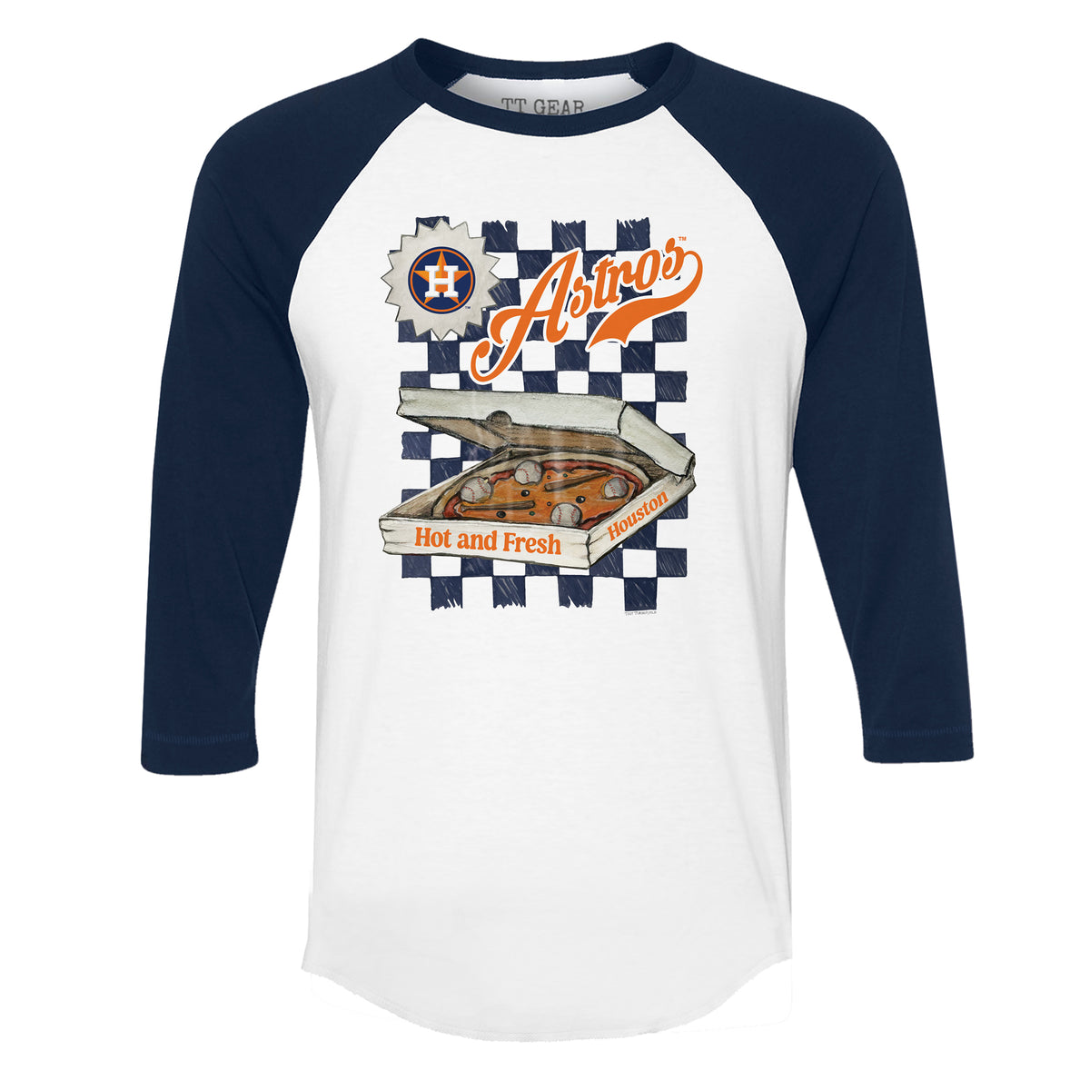 Houston Astros Pizza 3/4 Navy Blue Sleeve Raglan