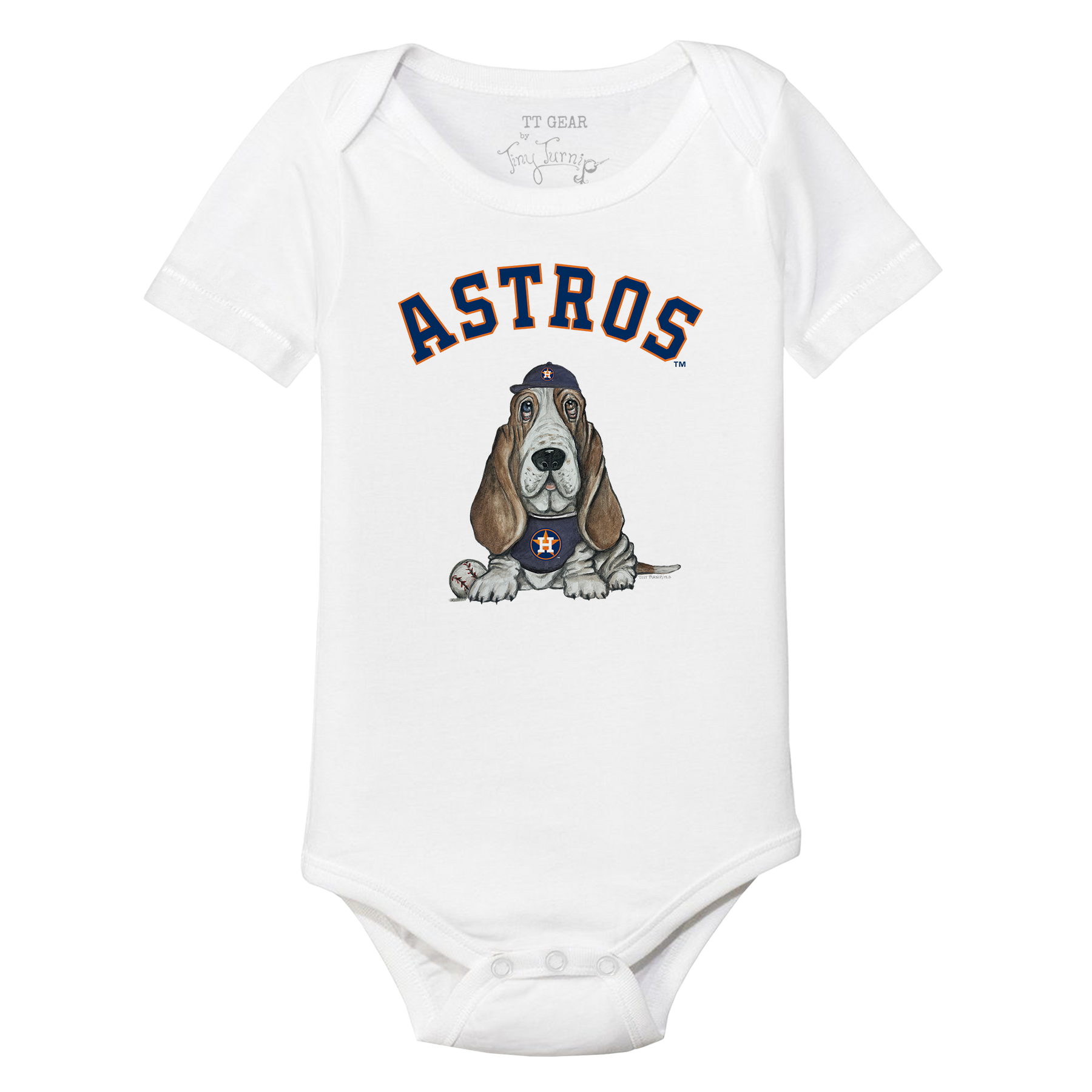Houston Astros Puddy Short Sleeve Snapper - Tiny Turnip