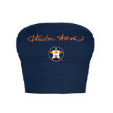 Houston Astros Logo Script Crop Tube Top