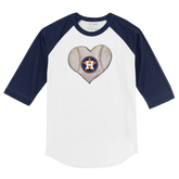 Houston Astros Stitched Heart 3/4 Navy Blue Sleeve Raglan - Tiny Turnip