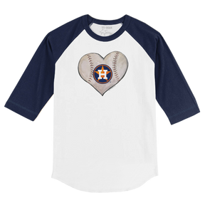 Houston Astros Stitched Heart 3/4 Navy Blue Sleeve Raglan - Tiny Turnip