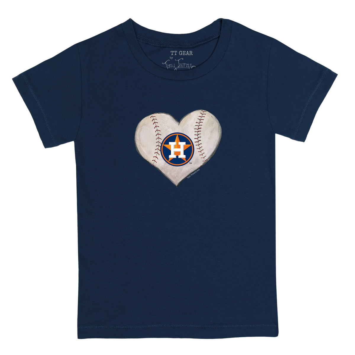 Houston Astros Stitched Heart Kid's Tee Shirt - Tiny Turnip