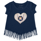 Houston Astros Stitched Heart Fringe Tee - Tiny Turnip