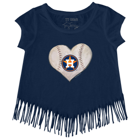 Houston Astros Stitched Heart Fringe Tee - Tiny Turnip