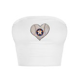 Houston Astros Stitched Heart Crop Tube Top - Tiny Turnip