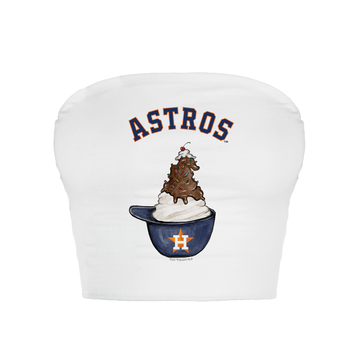 Houston Astros Sundae Helmet Crop Tube Top - Tiny Turnip