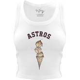 Houston Astros Triple Scoop Crop Tank - Tiny Turnip